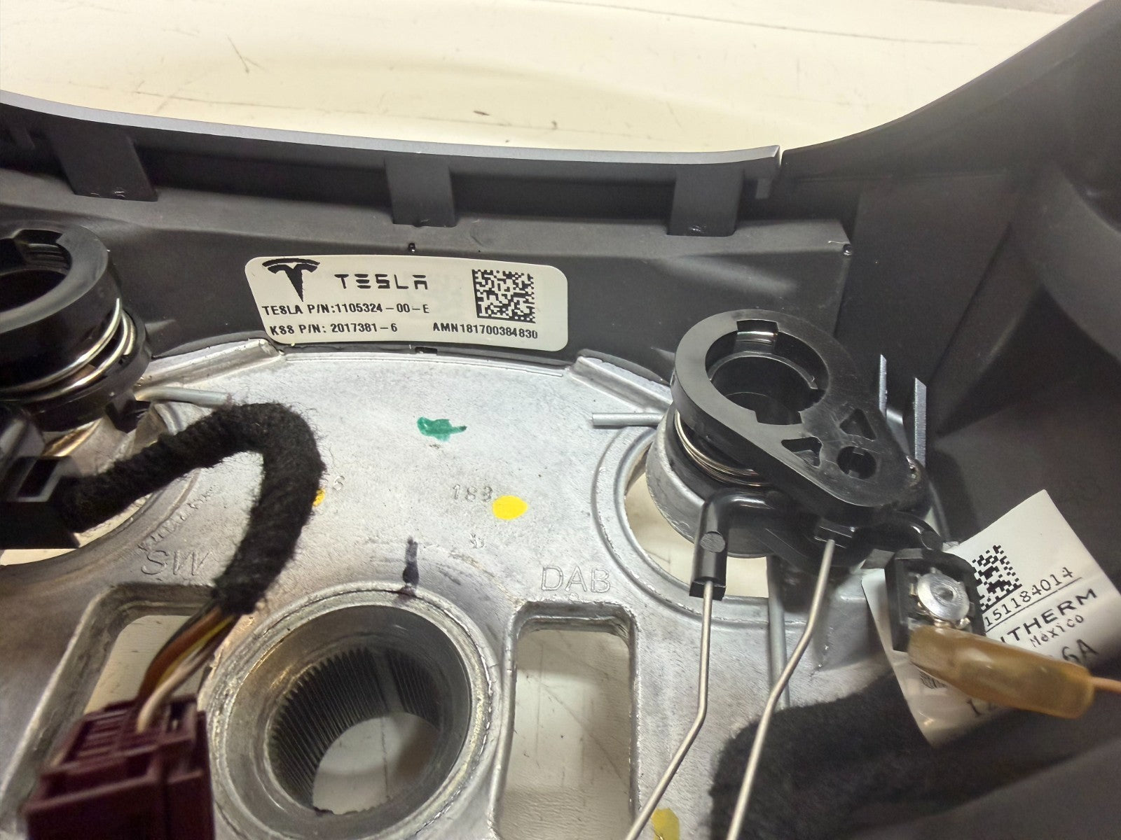 2016-2020 Tesla Model 3 Y Steering Wheel Leather Black 1085682-00-B