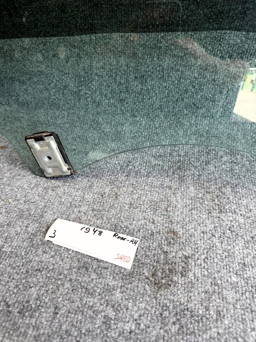 2017-2023 TESLA MODEL 3 REAR RIGHT DOOR SHELL PANEL WINDOW GLASS OEM, 43R-004529