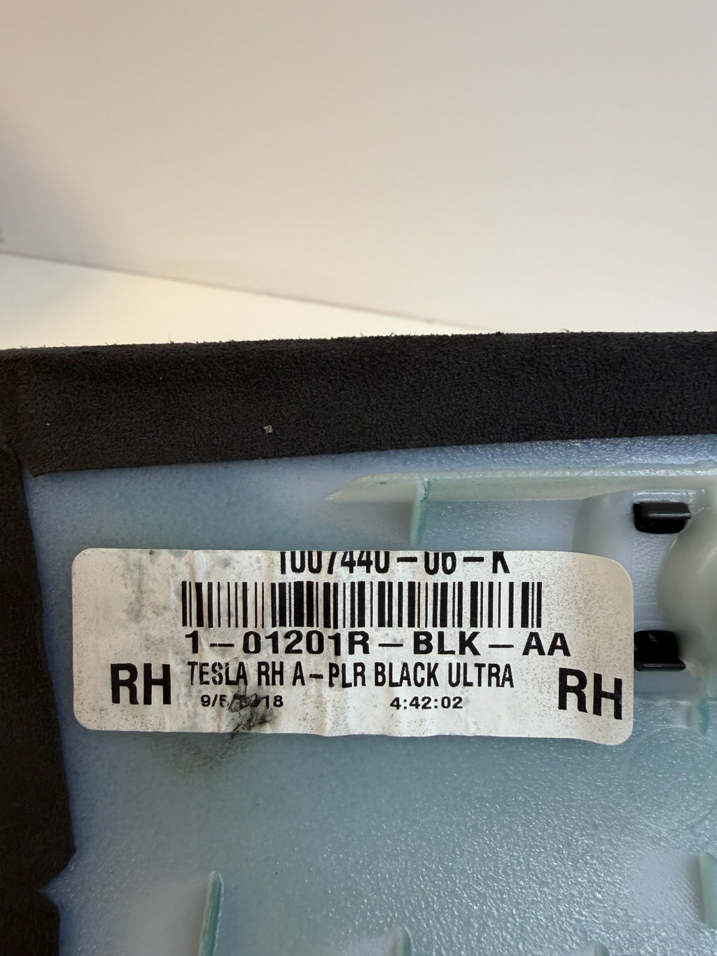 2012-2020 Tesla Model S Front Right A Pillar Trim Alcantara 1007440-06-K