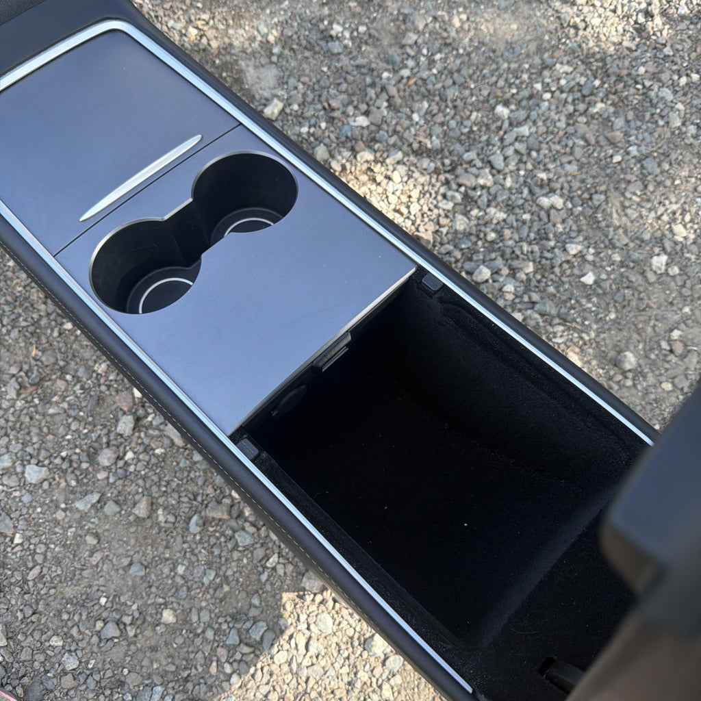 ♦️21-25 TESLA MODEL 3 CENTER CONSOLE ARMREST CUP HOLDER ASSEMBLY OEM