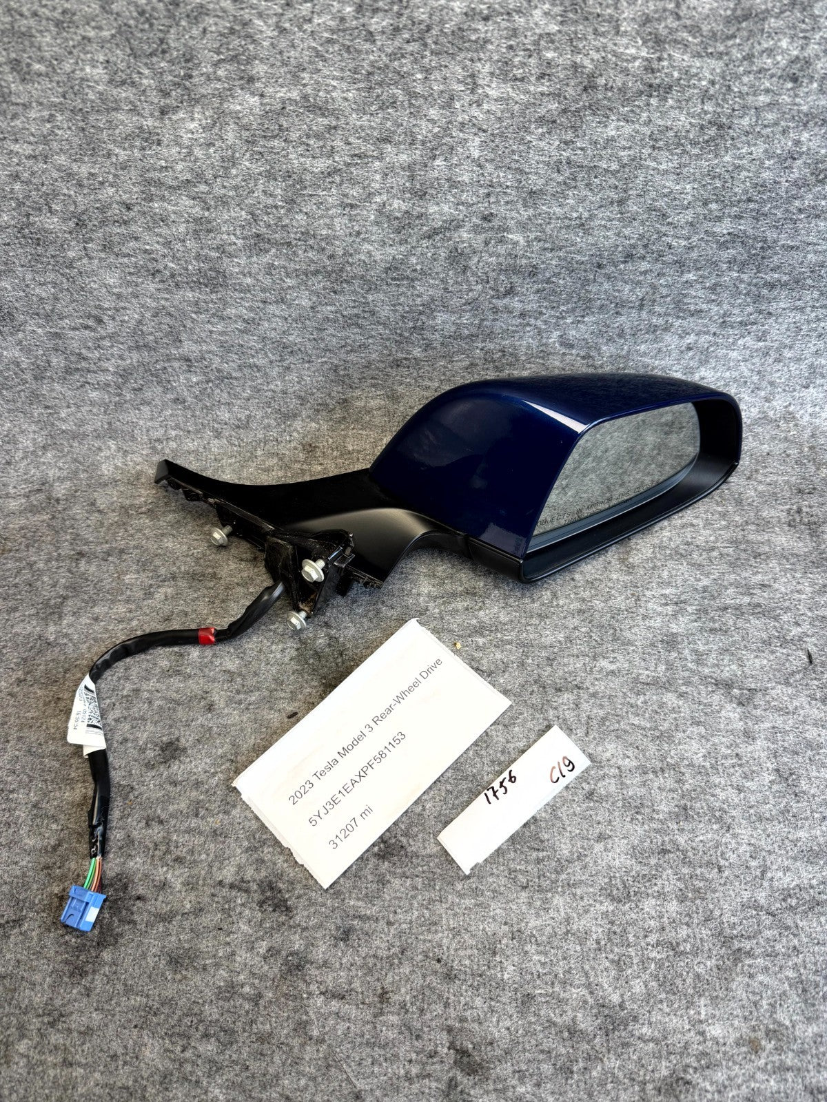 ♦️2017 - 2023 TESLA MODEL 3 FRONT RIGHT DOOR REAR VIEW MIRROR OEM, 1592032-99-F