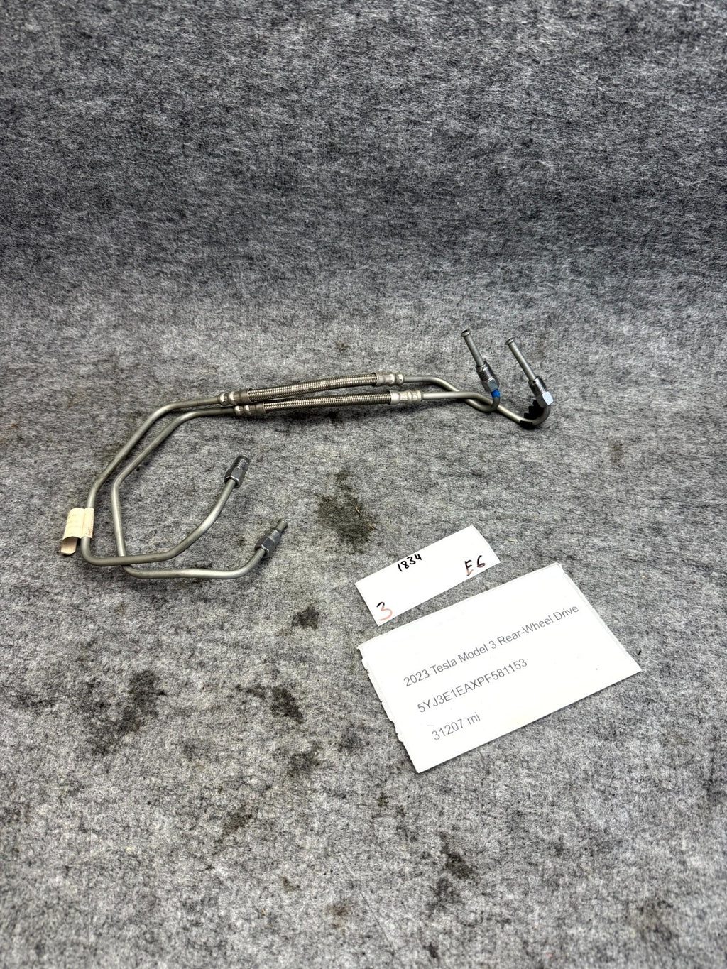 ♦️2017 - 2023 TESLA MODEL 3 MASTER CYLINDER BRAKE TUBE PIPE OEM, 1044711-00-D