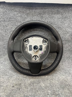 20-24 TESLA MODEL Y LEATHER STEERING WHEEL W/ CONTROL SWITCHES OEM, 1095222-00-N