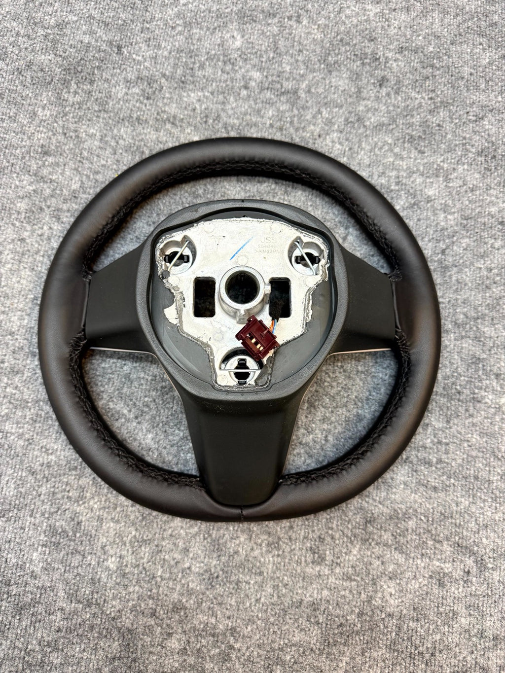 2020 - 2024 TESLA MODEL Y HEATED LEATHER STEERING WHEEL BLACK OEM, 1490214-00-B