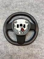 2020 - 2024 TESLA MODEL Y HEATED LEATHER STEERING WHEEL BLACK OEM, 1490214-00-B