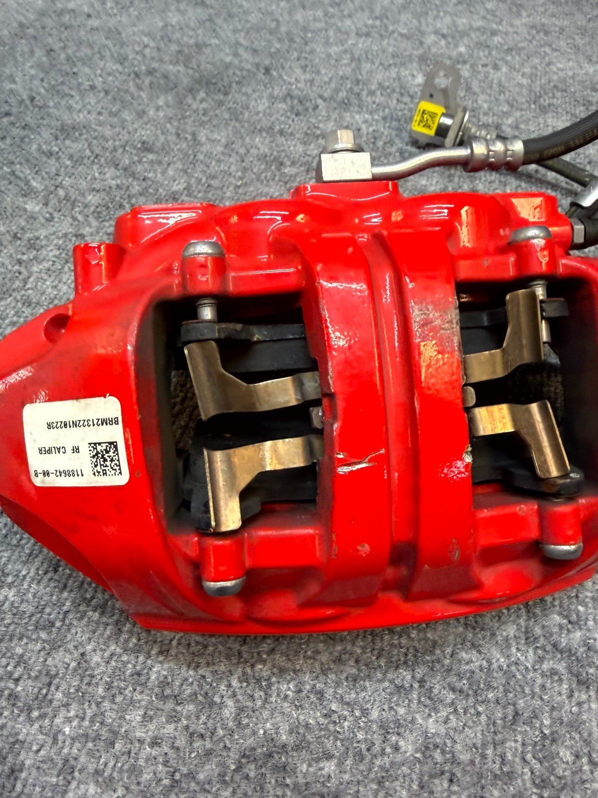 2020-2024 TESLA MODEL Y FRONT RIGHT BREMBO BRAKE CALIPER RED OEM, 1188642-00-B