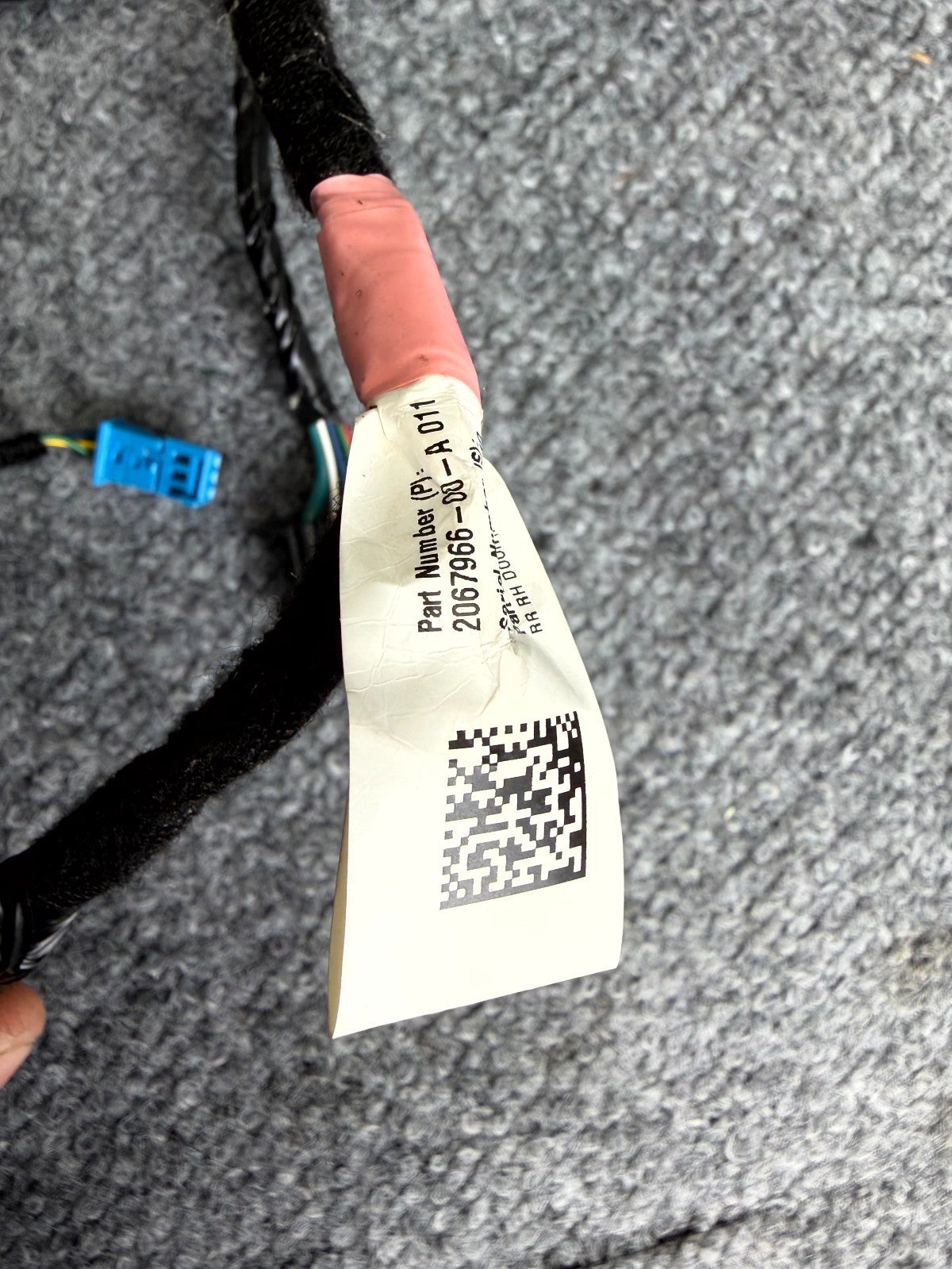 2017-2023 TESLA MODEL 3 REAR RIGHT SIDE DOOR WIRE WIRING HARNESS OEM, 206796600A