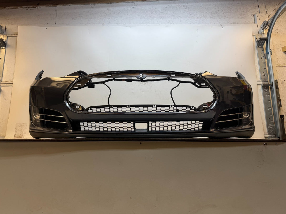 2012-2016 Tesla Model S Front Bumper Cover Complete W/ Lights OEM
