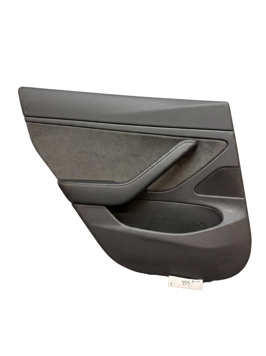 2017-2022 Tesla Model 3 Rear LEFT Door Trim Panel Black 1090413-01-H