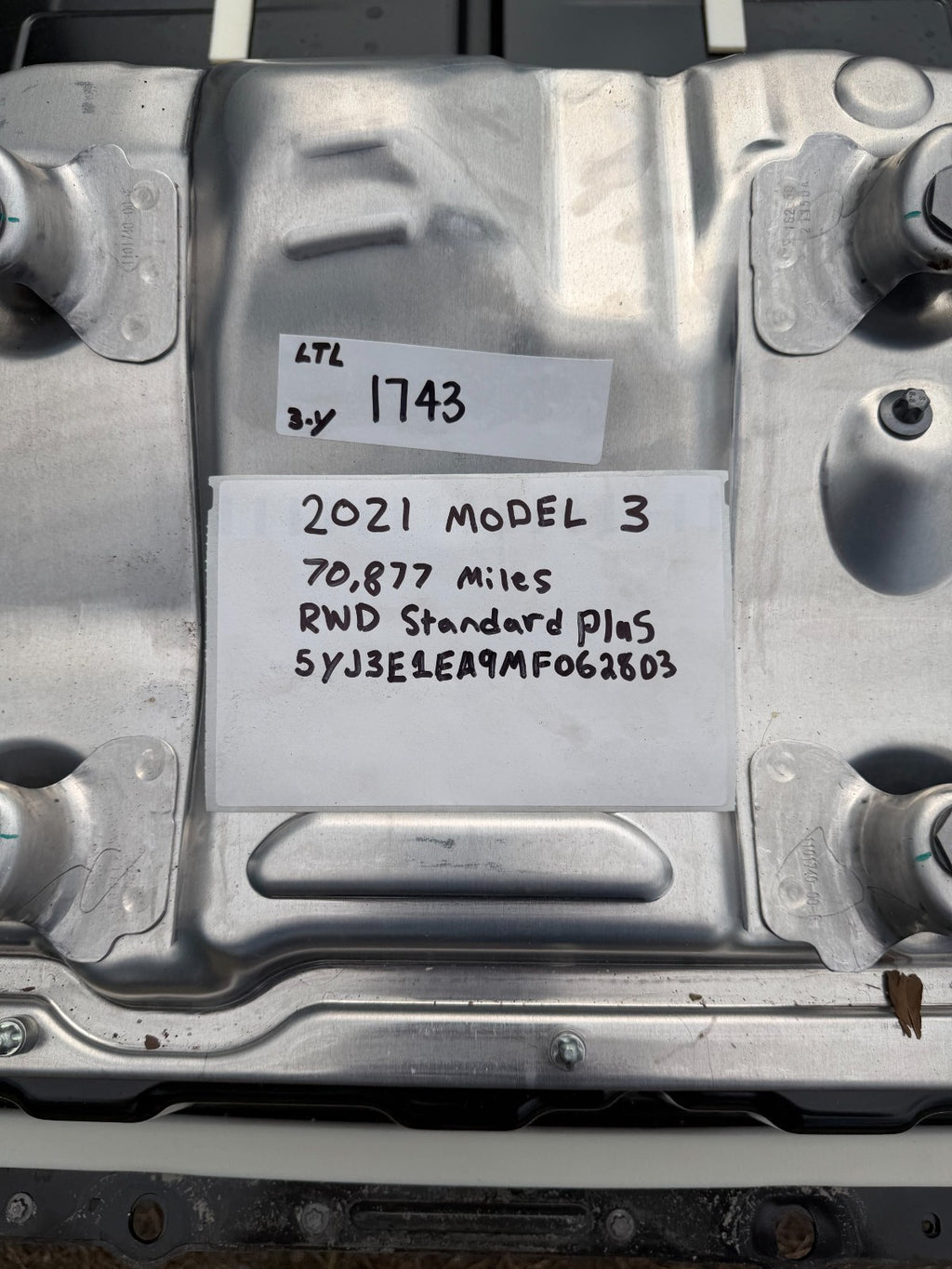 17-24 Tesla Model 3 RWD Standard Range High Voltage Battery OEM 1567438-00-C