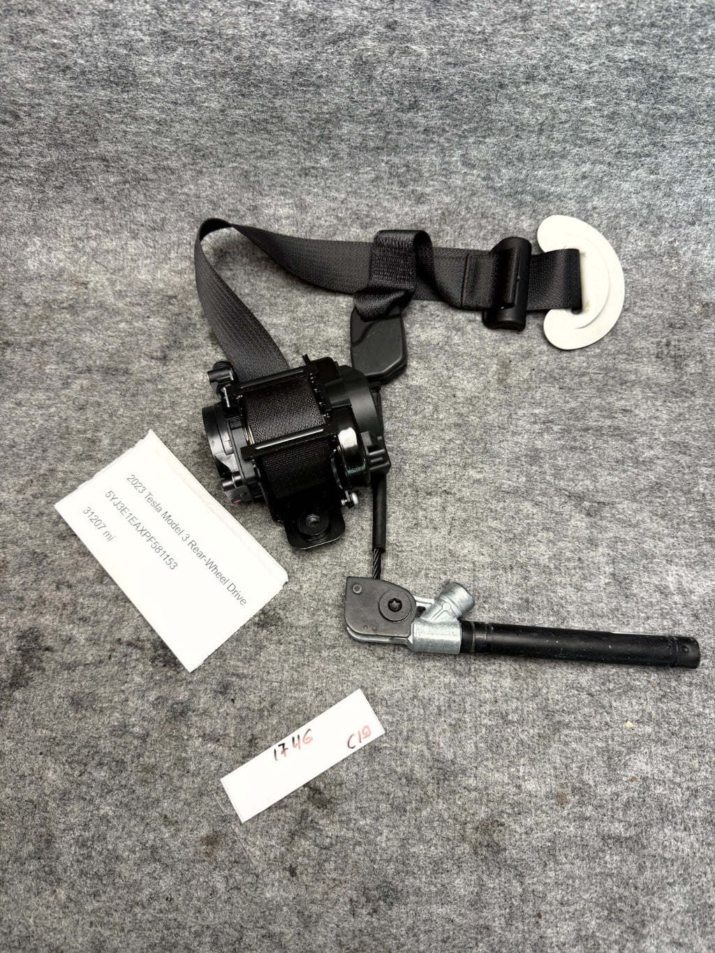 ♦️2017-2023 TESLA MODEL 3 FRONT RIGHT SEAT BELT W/ PRETENSIONER OEM 1081279-01-H