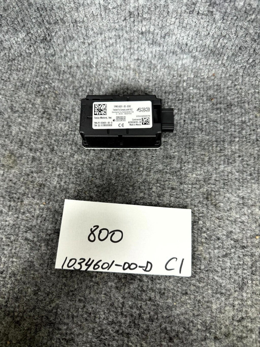 2016-2020 Tesla Model X Tire Pressure Control Module TPMS OEM, 1034601-00-D