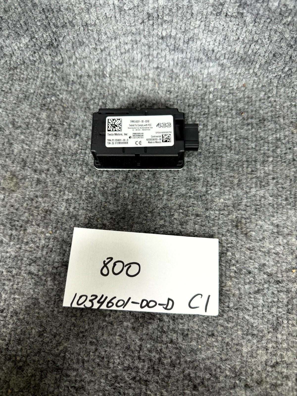 2016-2020 Tesla Model X Tire Pressure Control Module TPMS OEM, 1034601-00-D