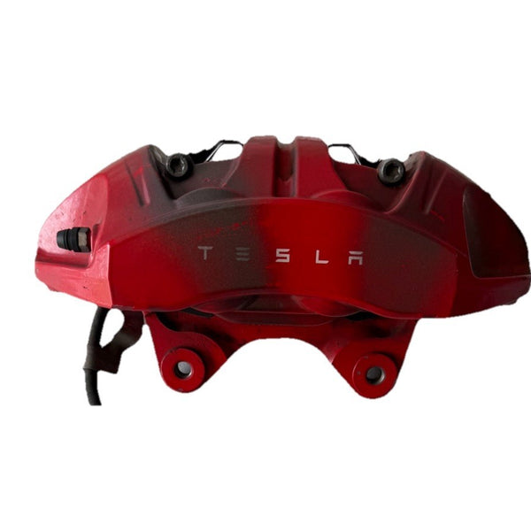 2017 - 2023 TESLA MODEL 3 FRONT LEFT SIDE BRAKE CALLIPER RED OEM, 1044641-00-F