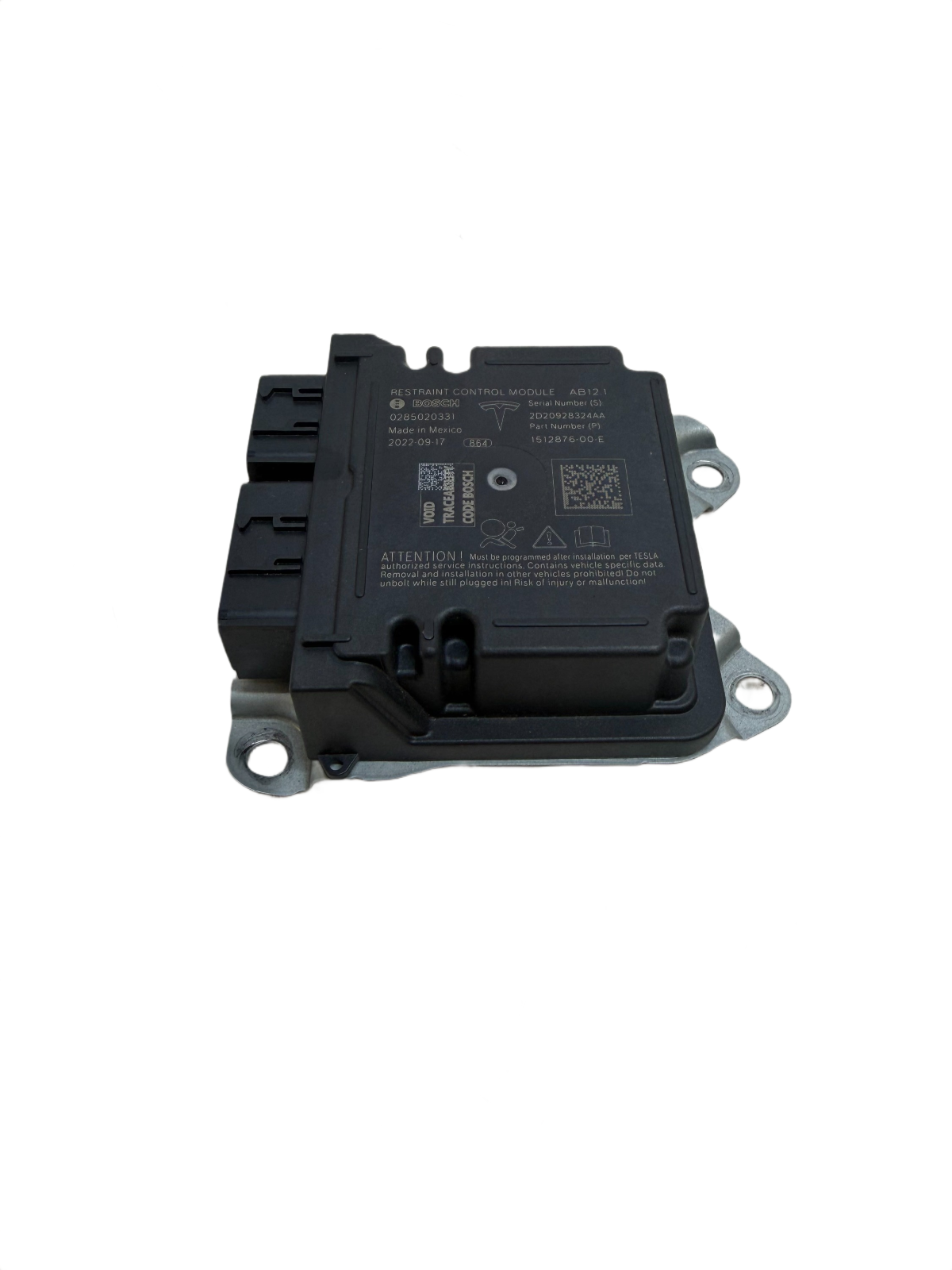2017 - 2023 TESLA MODEL 3 RESTRAINT DIAGNOSTIC COMPUTER MODULE OEM, 1512876-00-E