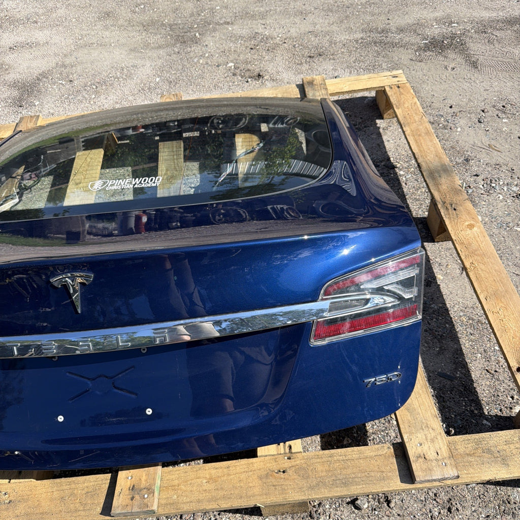 12-20 Tesla Model S Rear Trunk Lid Hatch Tail Lights Blue OEM
