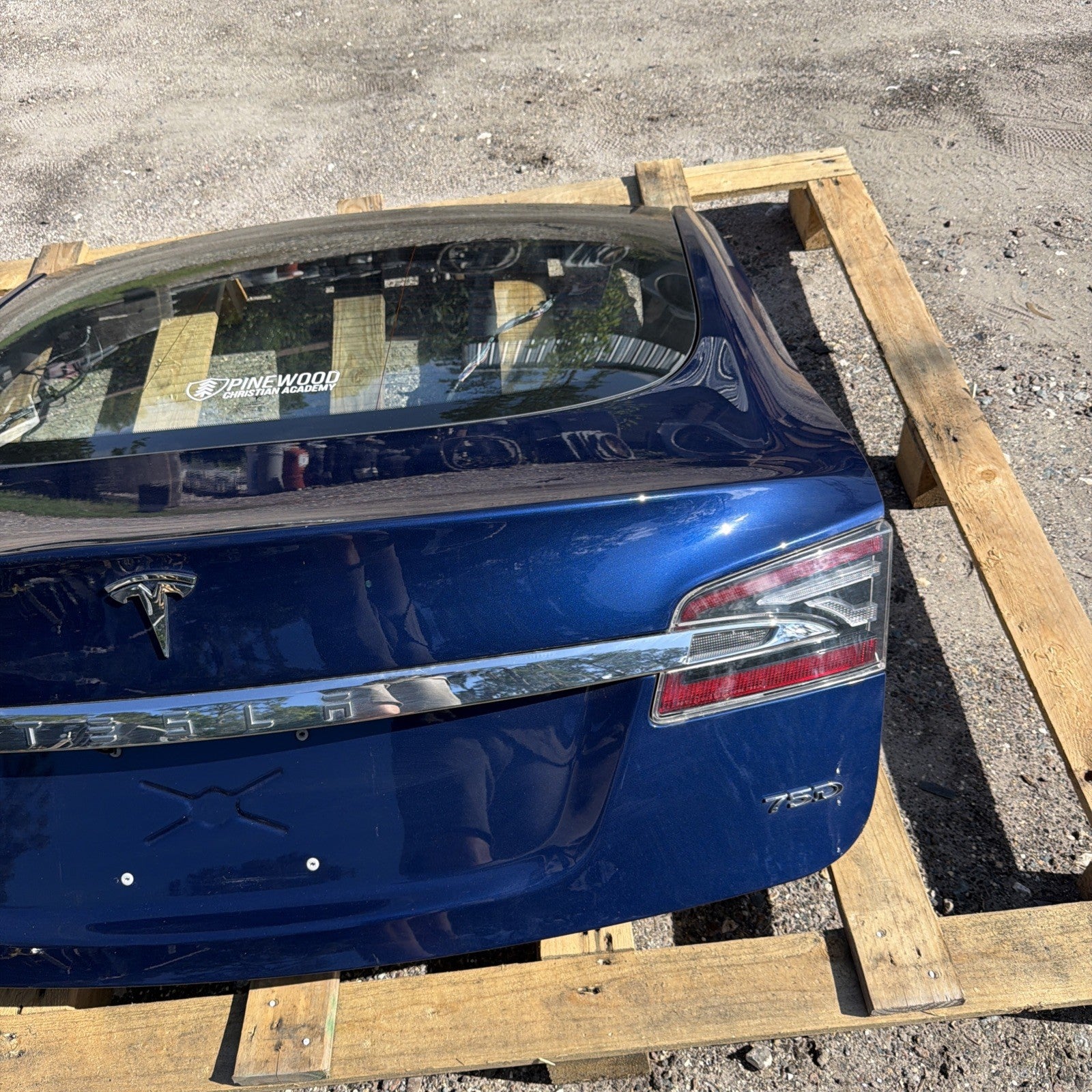 12-20 Tesla Model S Rear Trunk Lid Hatch Tail Lights Blue OEM