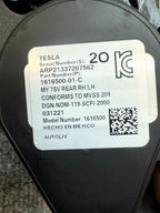 2020 - 2024 TESLA MODEL Y REAR RIGHT / LEFT SIDE SEAT BELT OEM, 1616500-01-C