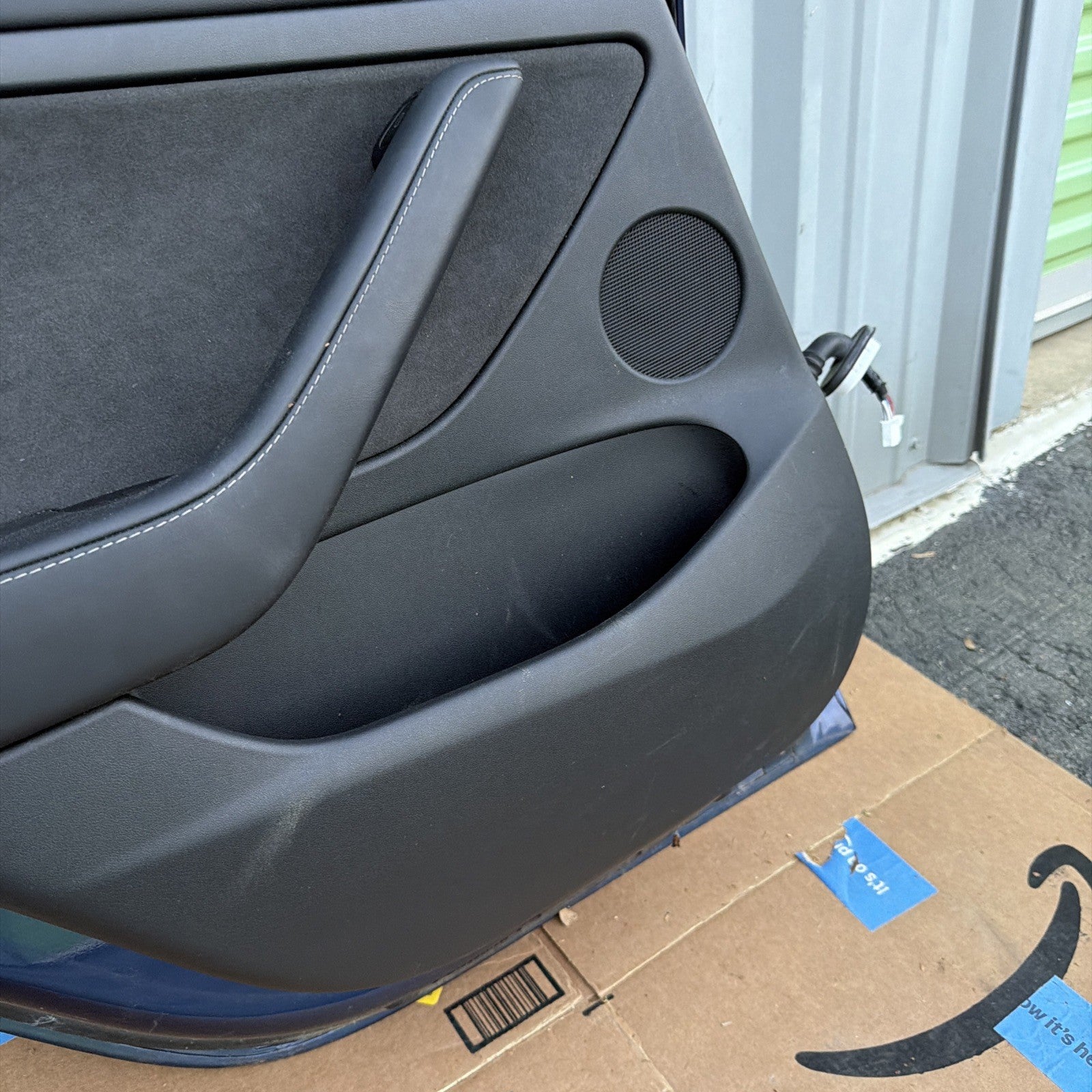 21-23 OEM Tesla Model 3 Rear Left Driver Side Door Shell Panel COMPLETE BLUE
