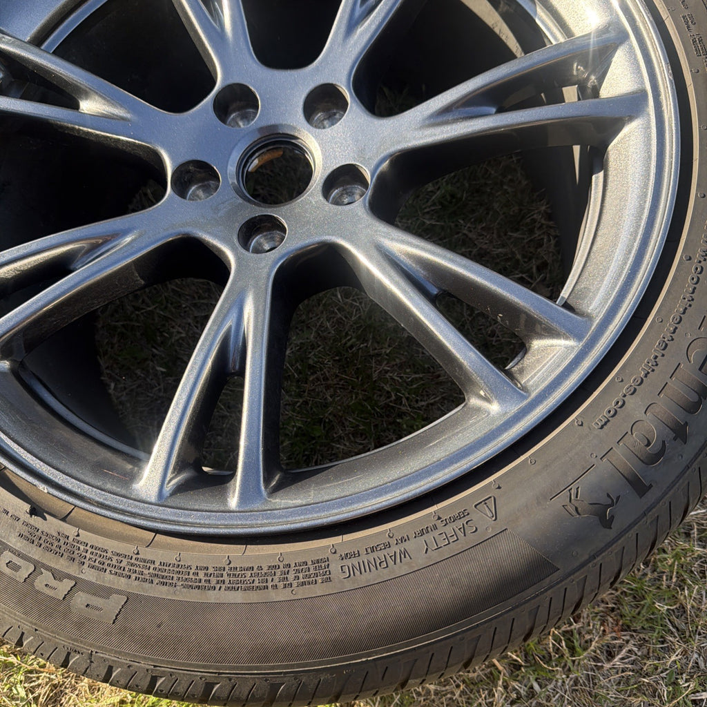 Tesla Model Y 2024 2025 19" Grey Gemini Rim Wheel Continental Tire W/OEM TPMS