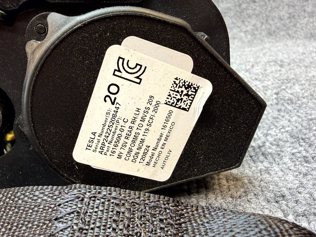 2020-2024 TESLA MODEL Y REAR LEFT DRIVER SIDE 2ND ROW SEAT BELT OEM 1616500-01-C
