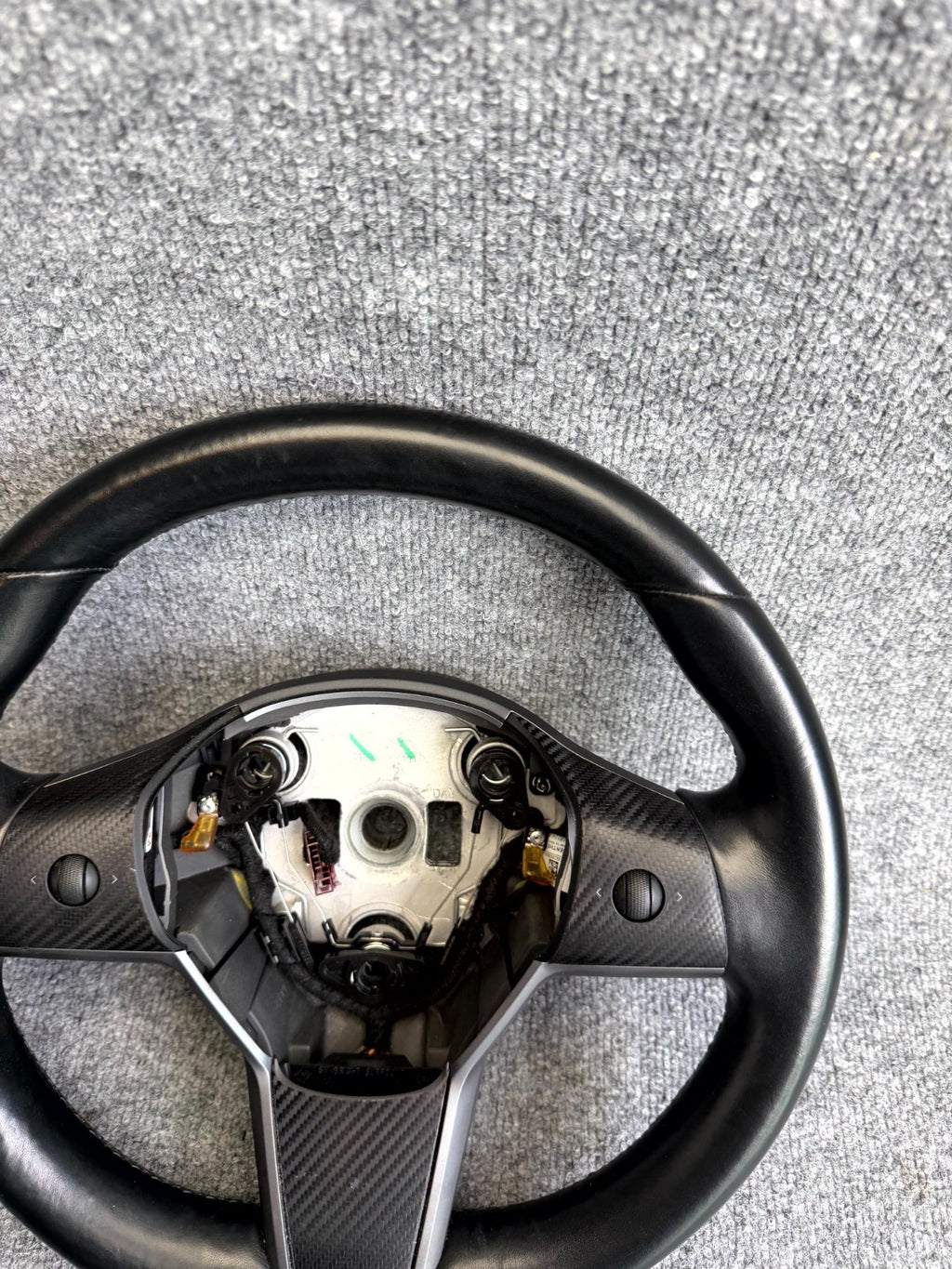 2017-2023 TESLA MODEL 3/Y HEATED LEATHER STEERING WHEEL BLACK OEM, 1490214-00-B