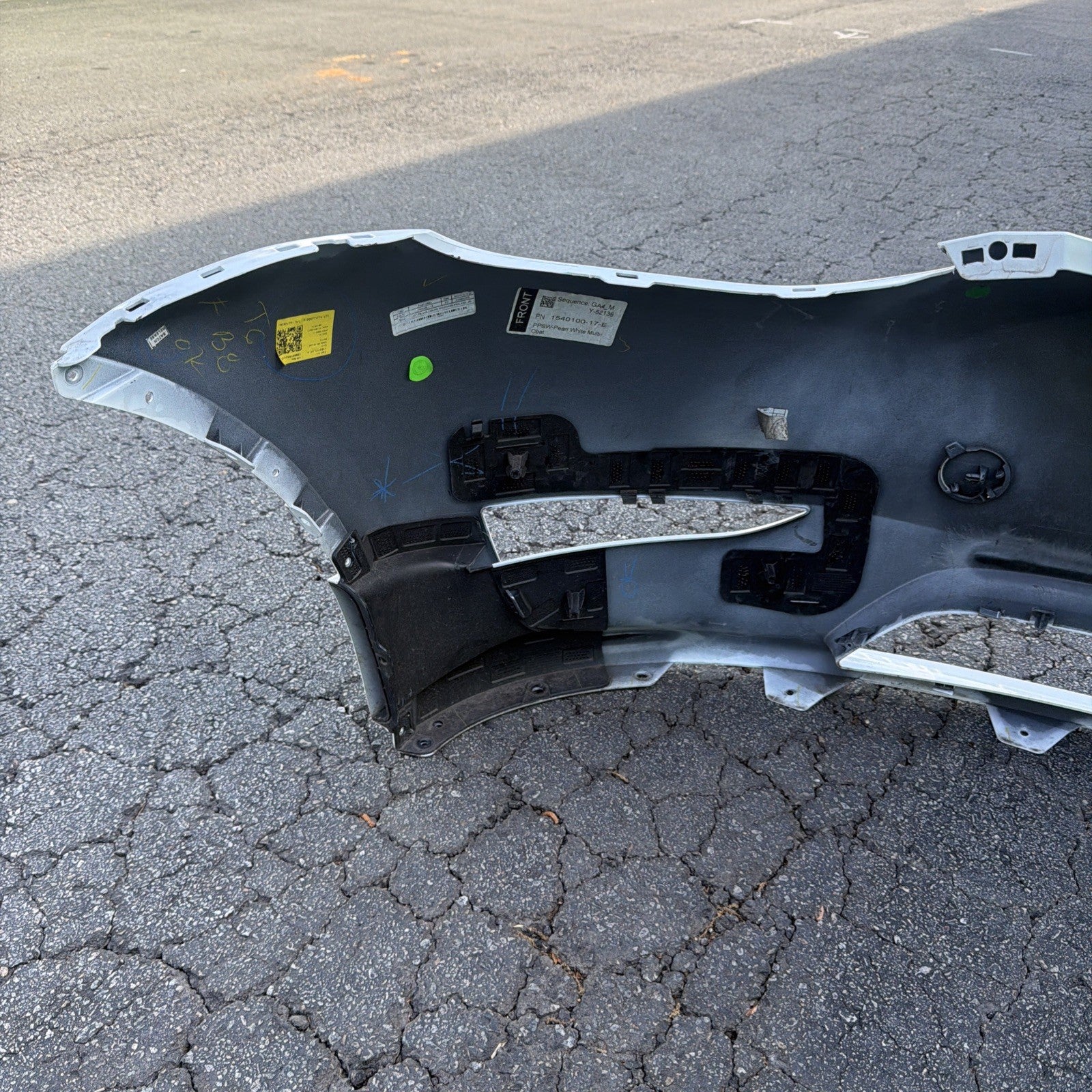 2024-2025 Tesla Model Y oem Front Bumper Cover & Tow Cap White