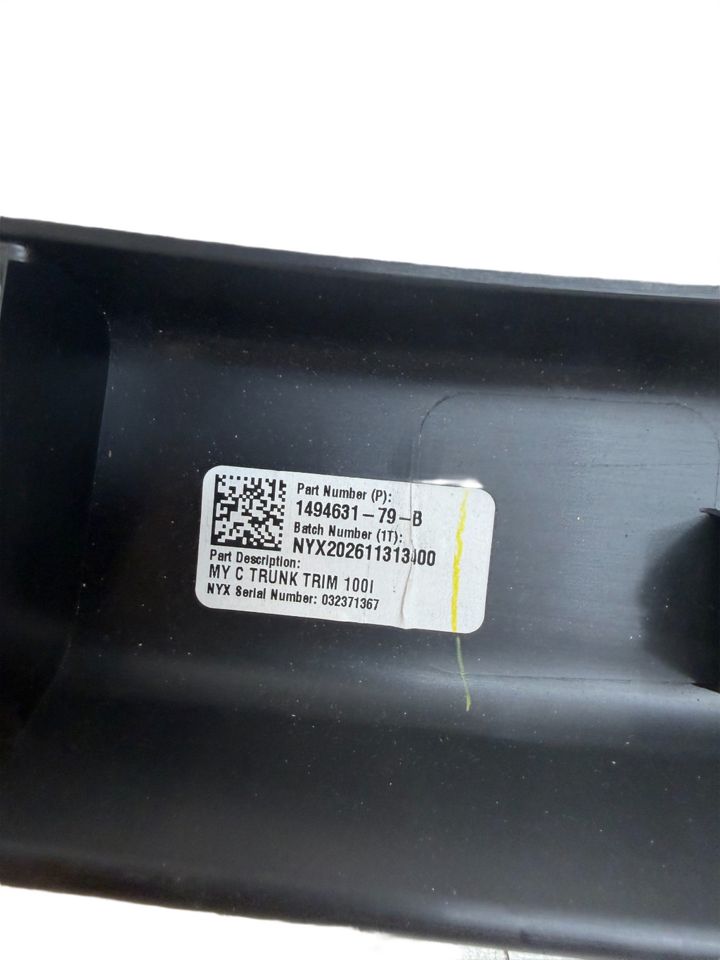 2017-2023 Tesla Model Y MY Rear Trunk Sill Lower Trim 1494631-79-B