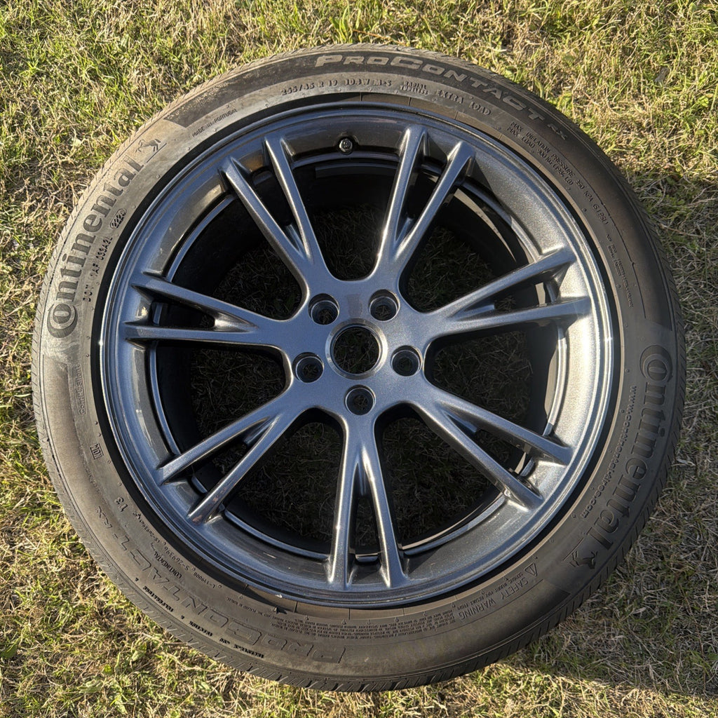 Tesla Model Y 2024 2025 19" Grey Gemini Rim Wheel Continental Tire W/OEM TPMS