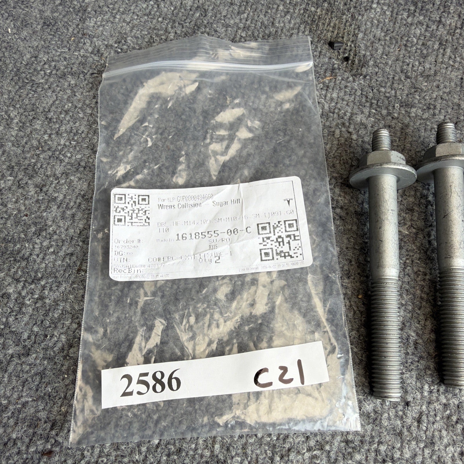 2012-2023 OEM Tesla S-X Rear Subframe Bolt M14x103 M10x16 1618555-00-C