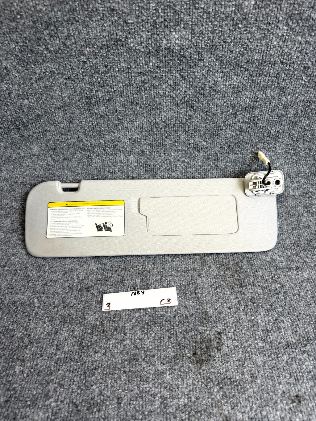 2017-2023 TESLA MODEL 3 FRONT RIGHT WINDSHIELD SUN VISOR ASSY OEM, 1088740-06-F
