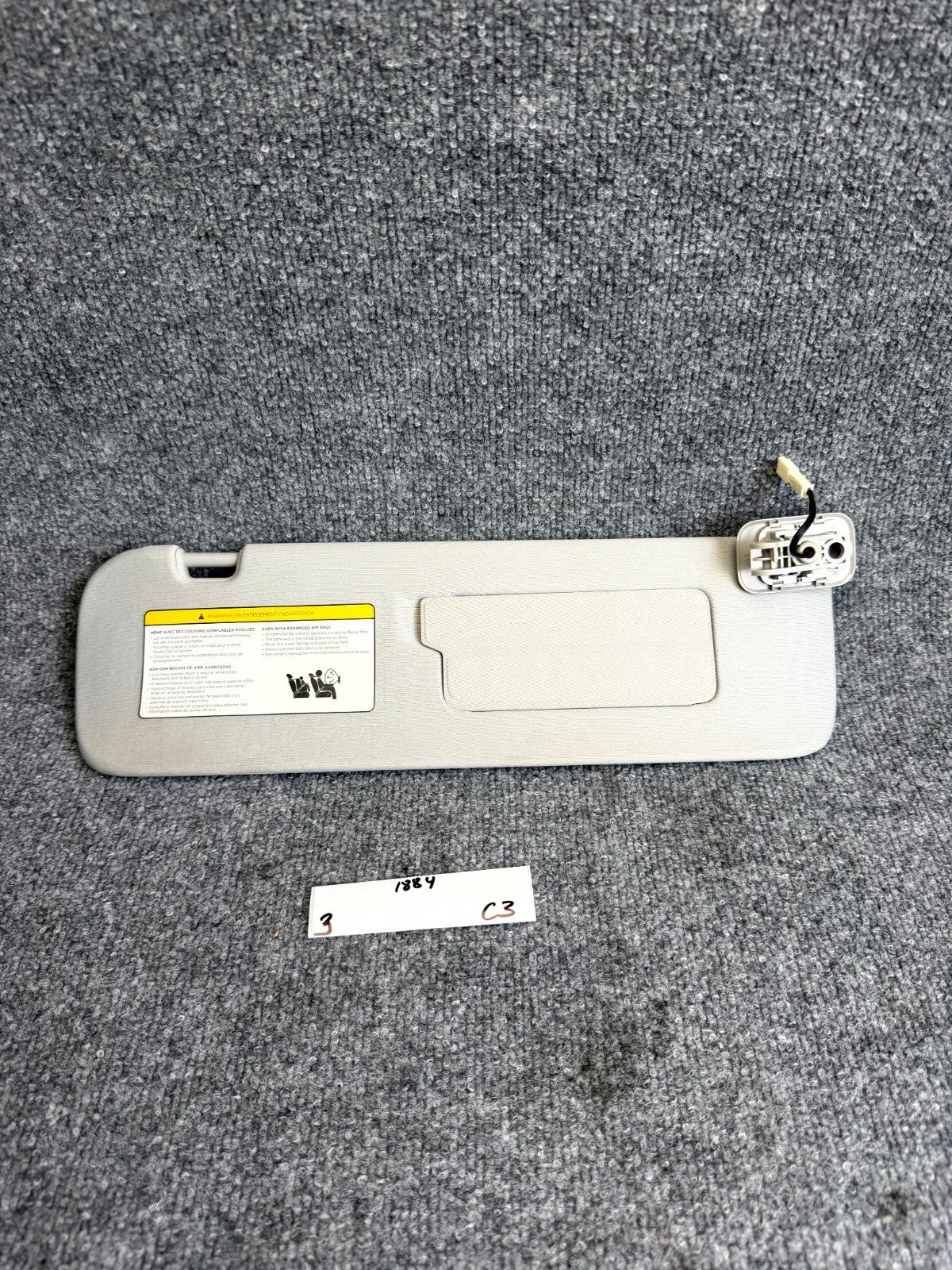 2017-2023 TESLA MODEL 3 FRONT RIGHT WINDSHIELD SUN VISOR ASSY OEM, 1088740-06-F