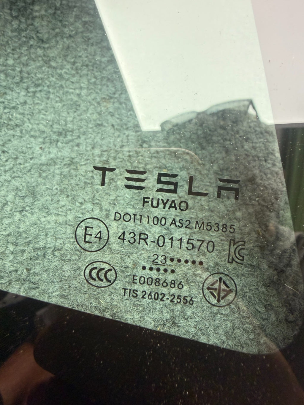 2024-2026 Tesla Model 3 Rear Quarter Fixed Window Glass Right Side 43R-011570