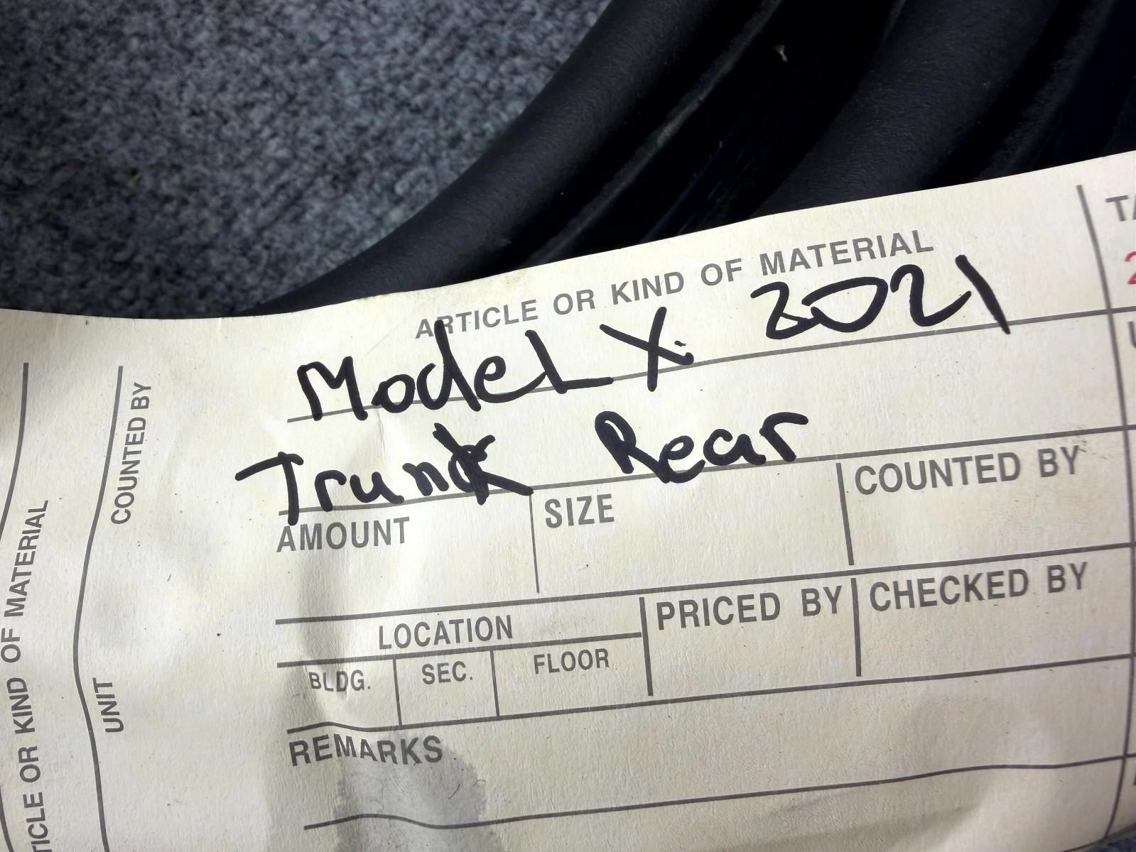 2020-2024 Tesla Model Y Rear Trunk Weatherstrip Seal OEM, 1497681-00-B