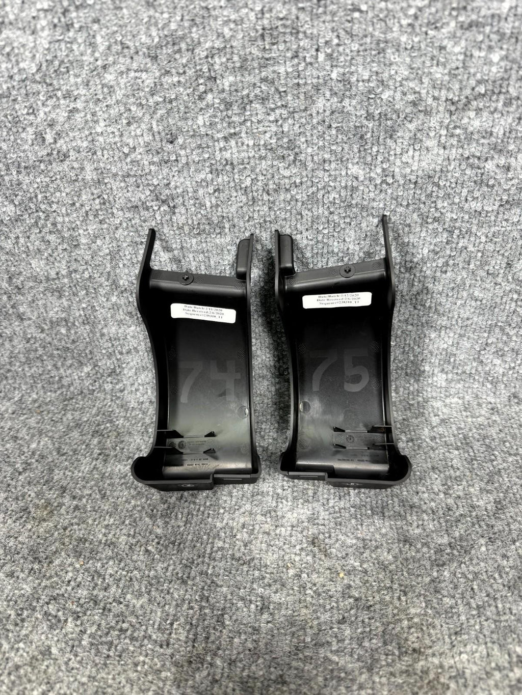 16-20 Tesla Model X Rear Right & Left Side Door Hinge Cover Trim OEM, 104707400G