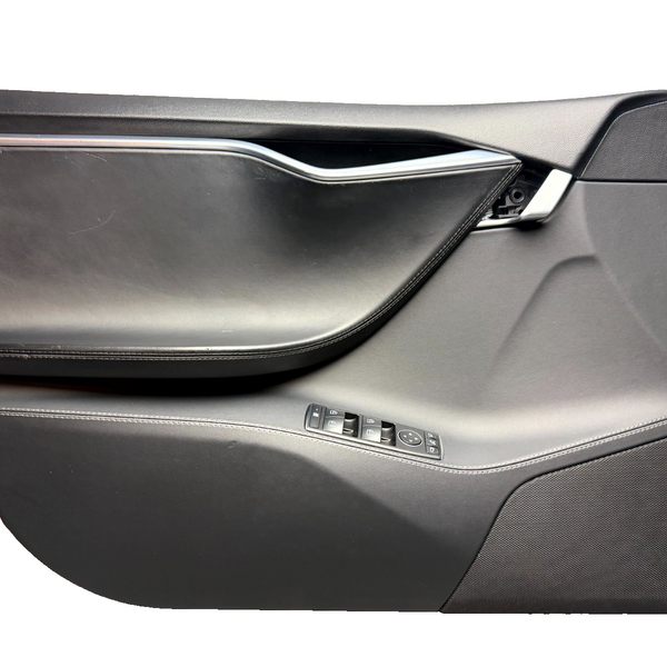 12-20 TESLA MODEL S FRONT LEFT SIDE INTERIOR DOOR PANEL TRIM OEM, 6006071-09-L