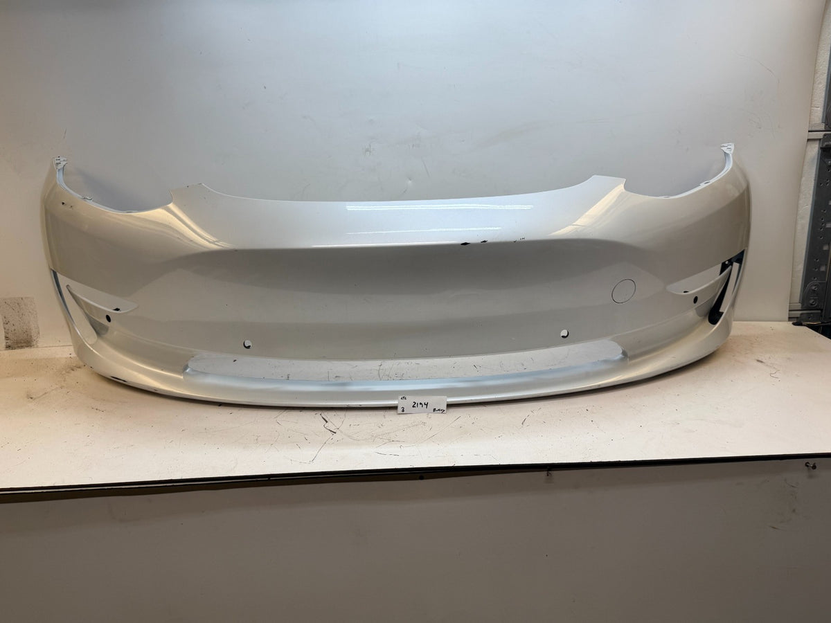 2017-2023 Tesla Model 3 Front Bumper Cover Panel w/ Park Sensor Hole Assembly