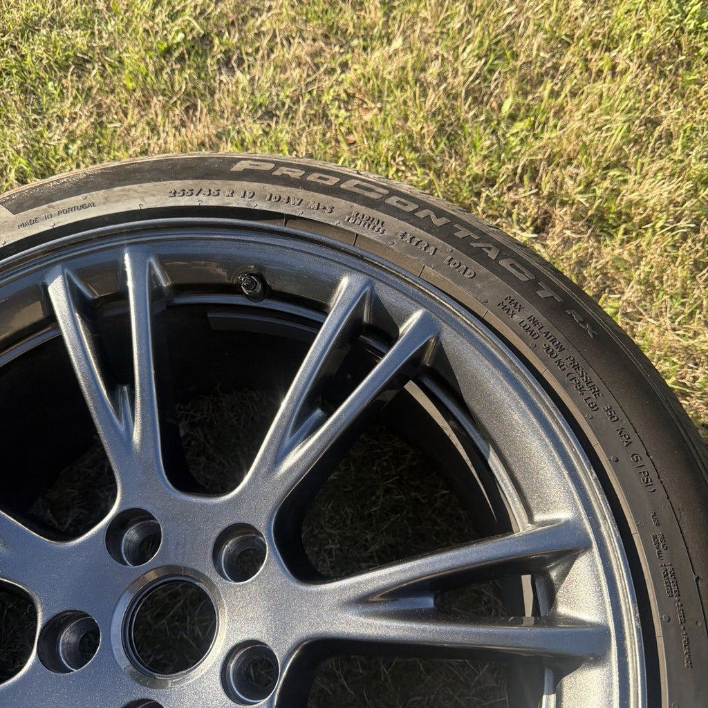 Tesla Model Y 2024 2025 19" Grey Gemini Rim Wheel Continental Tire W/OEM TPMS