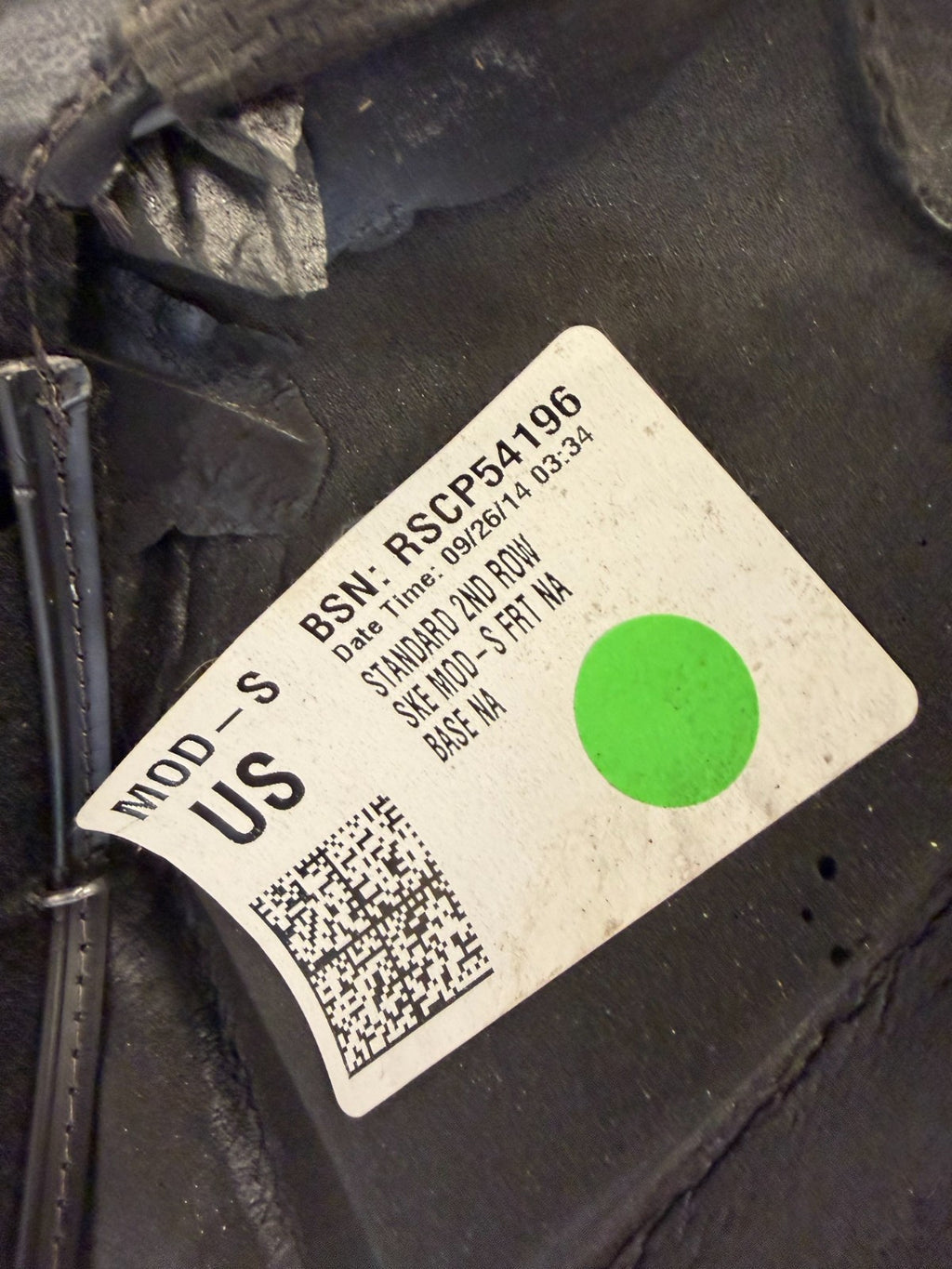 2012-2020 TESLA MODEL S REAR LOWER BOTTOM SEAT CUSHION BLACK OEM 1037338-01-A