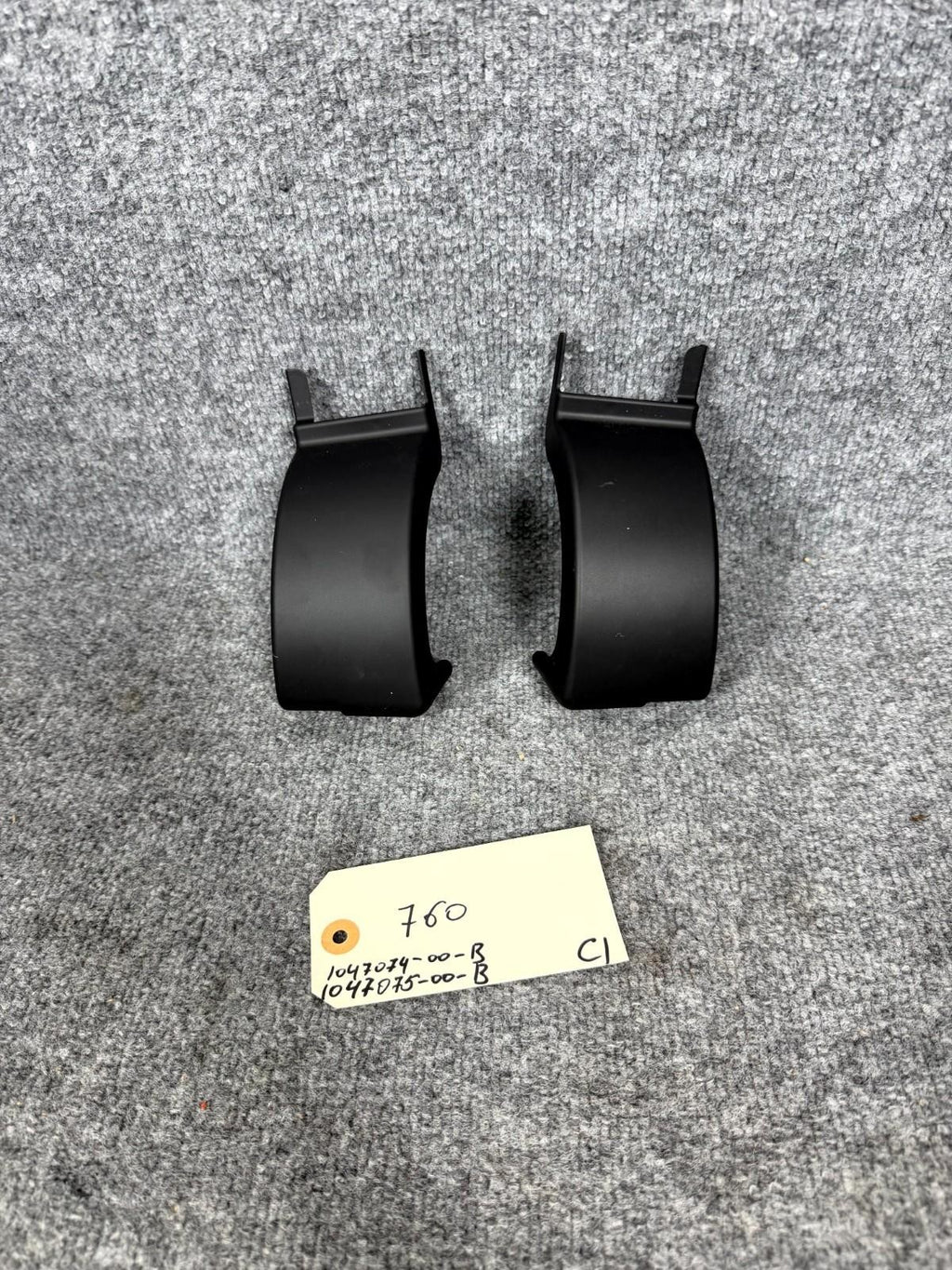 16-20 Tesla Model X Rear Right & Left Side Door Hinge Cover Trim OEM, 104707400G