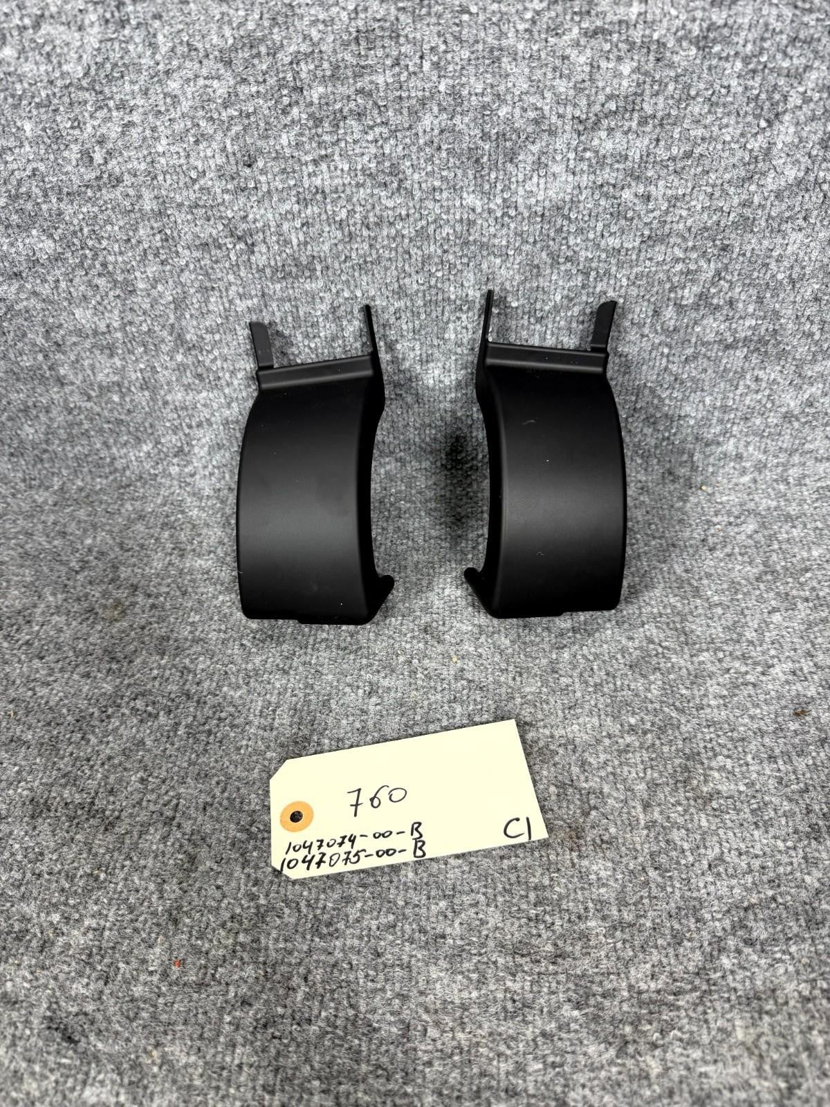 16-20 Tesla Model X Rear Right & Left Side Door Hinge Cover Trim OEM, 104707400G