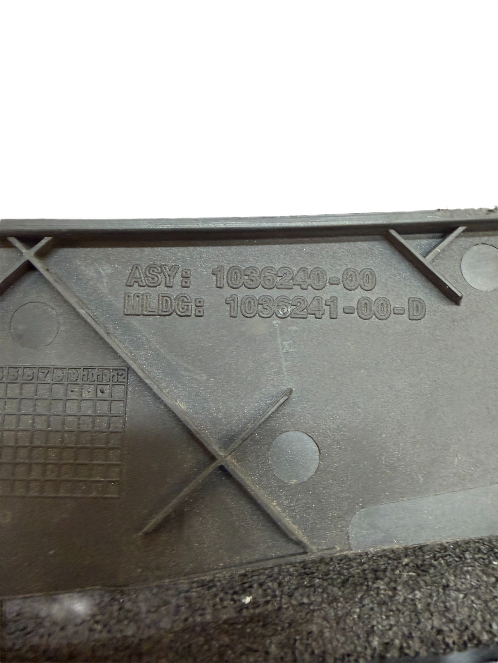 2016-2020 TESLA MODEL X REAR UNDERHOOD BACK PANEL TRIM  OEM 1036240-00