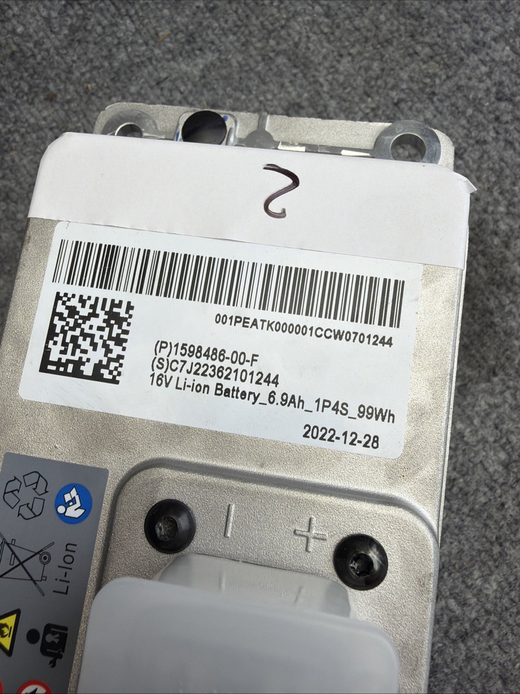 2017-2025 Tesla Model 3 Y S X 16V Li Ion Battery Assembly 1598486-00-F