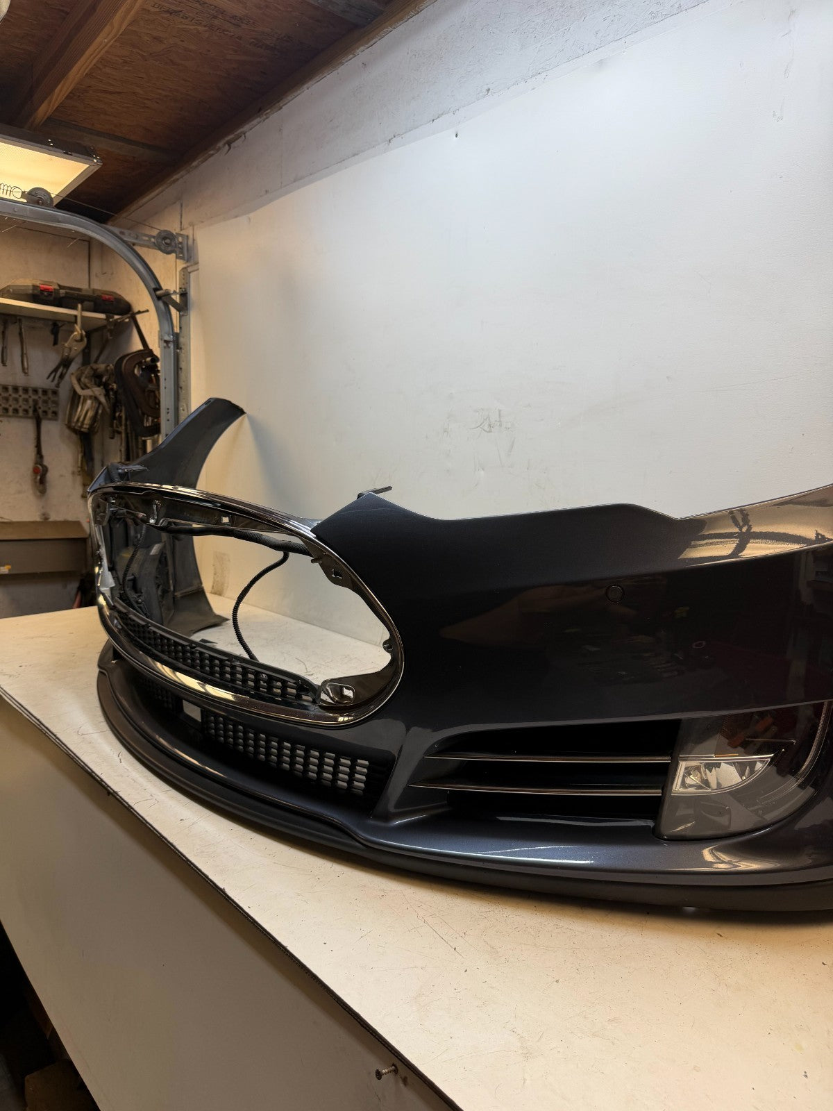 2012-2016 Tesla Model S Front Bumper Cover Complete W/ Lights OEM