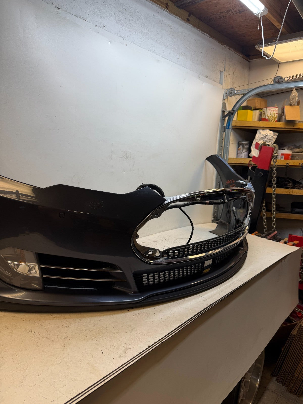 2012-2016 Tesla Model S Front Bumper Cover Complete W/ Lights OEM