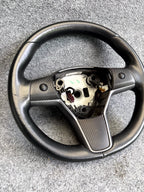 2017-2023 TESLA MODEL 3/Y HEATED LEATHER STEERING WHEEL BLACK OEM, 1490214-00-B