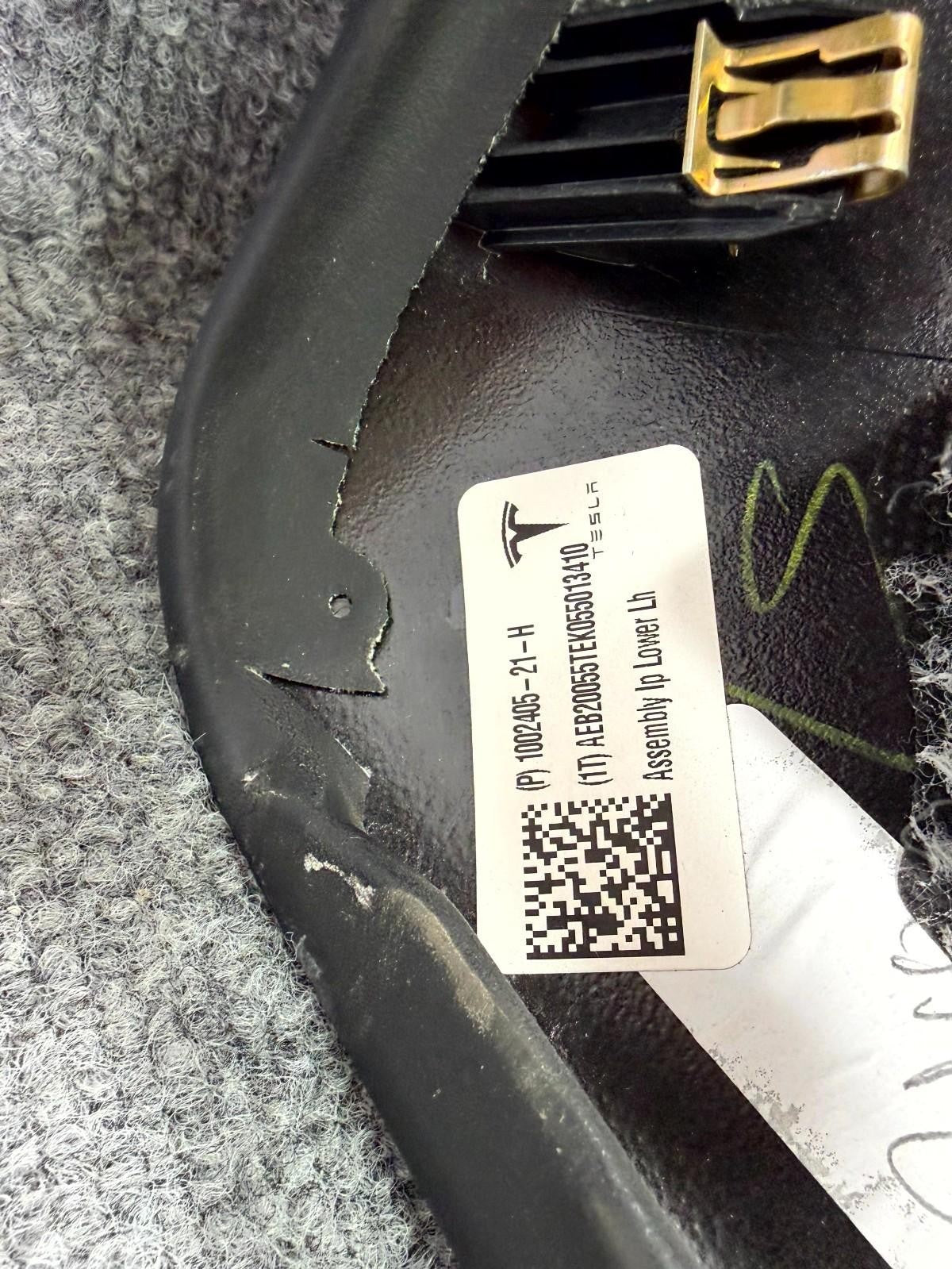 2016-2020 Tesla Model X Left Dashboard Knee Bolster Trim OEM, 1002405-21-H