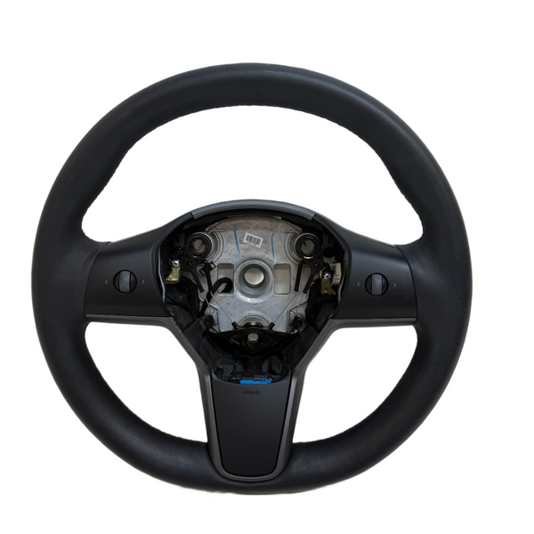 2017-2024 Tesla Model 3 / Y Steering Wheel Leather Black Heated OEM 1490214-00-B
