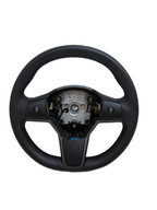 2017-2024 Tesla Model 3 / Y Steering Wheel Leather Black Heated OEM 1490214-00-B