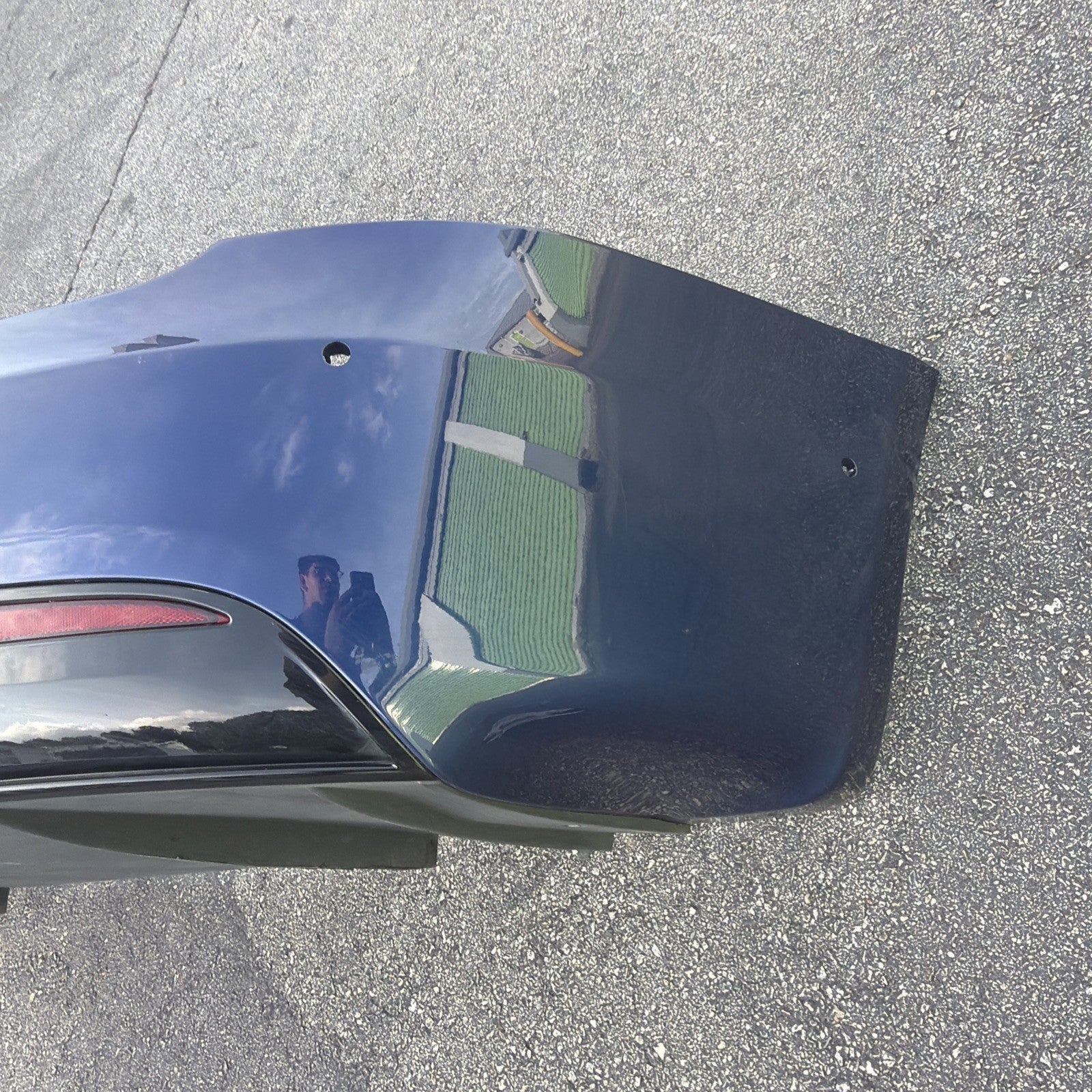 2016-2020 Tesla Model S Rear Bumper Cover w/ Park Sensor Holes Assy Blue PPSB